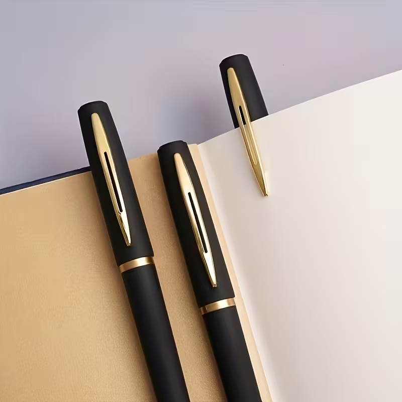 Correction Pen Fine - 12本入り高級ブラック大容量ゲルペンセット、0.5mm細字、ビジネス、オフィス、署名、学校、書道に最適