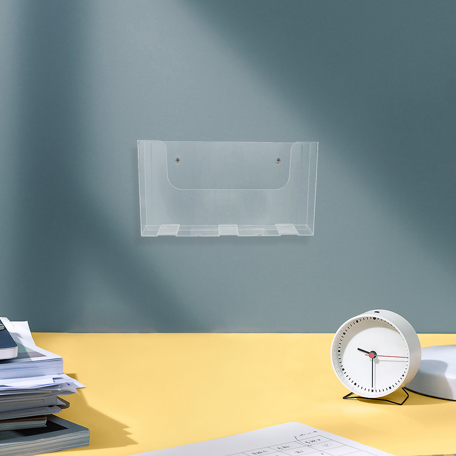 Magazine Holder Rack - 2個セット 壁掛けファイルホルダー アクリル製 透明 壁掛け式書類整理器 大容量