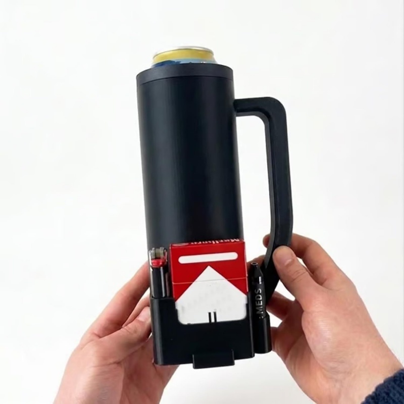 Magazine Holder Rack - 戦術的なリロード缶ホルダー、マガジンスタイルの断熱ビール缶クーラー（ライターとタバコ収納付き）、斬新な戦術的なビールマグ
