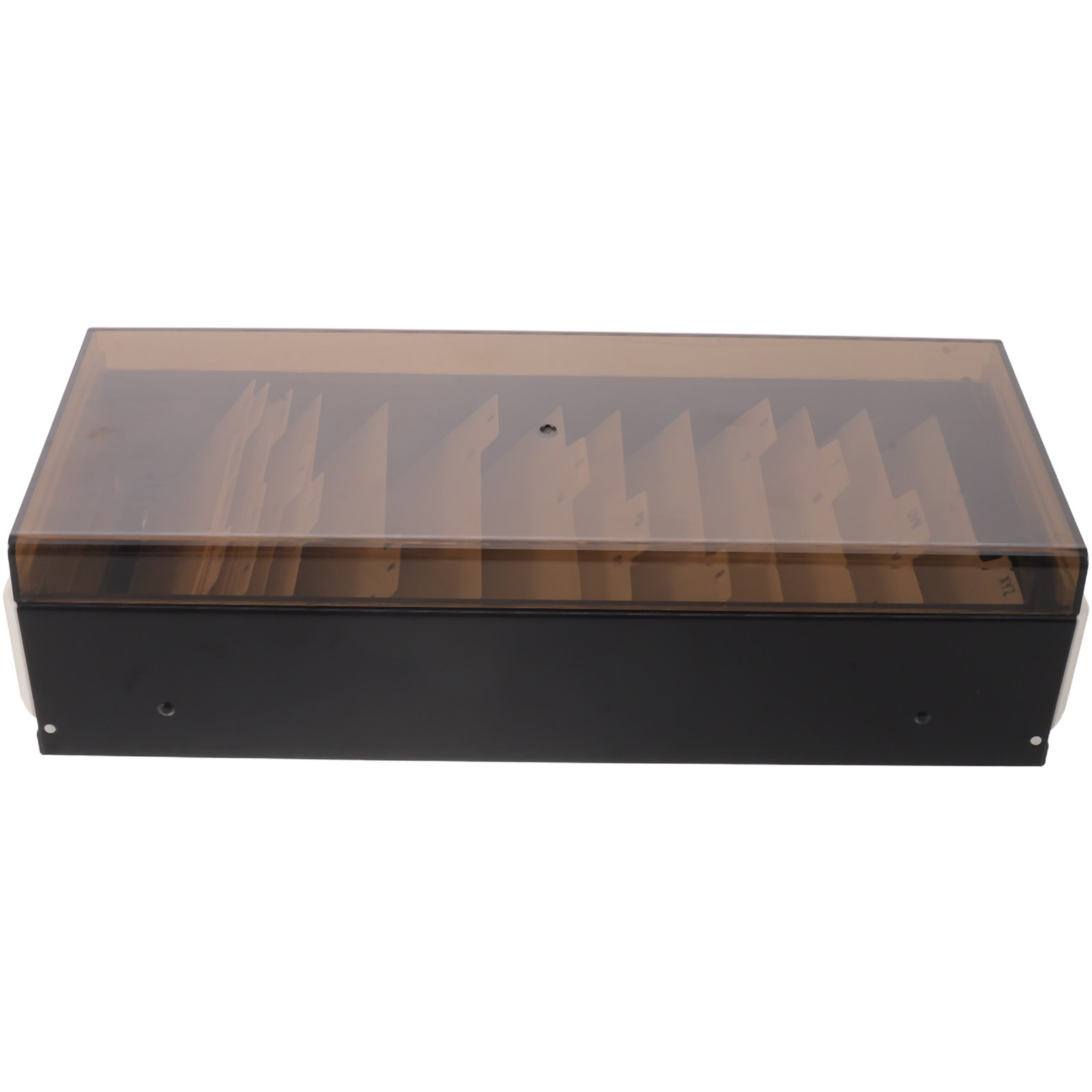 Card Index Box - 大容量名刺ホルダー収納ボックス ブラック デスクトップオーガナイザー 蓋付き アルファベットインデックスタブ オフィス名刺収納