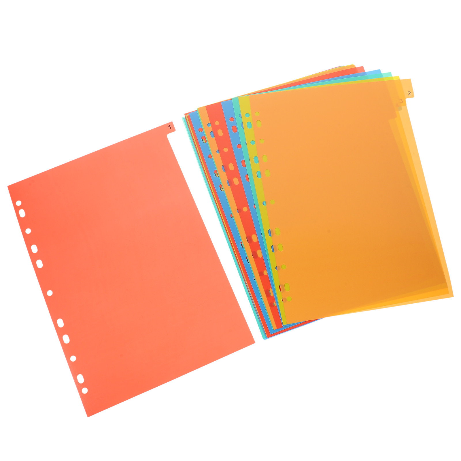 Tab Divider A4 - A4プラスチックバインダーディバイダー20枚、タブ付きインデックスディバイダー、学校やオフィスのバインダー整理用ページディバイダータブセット