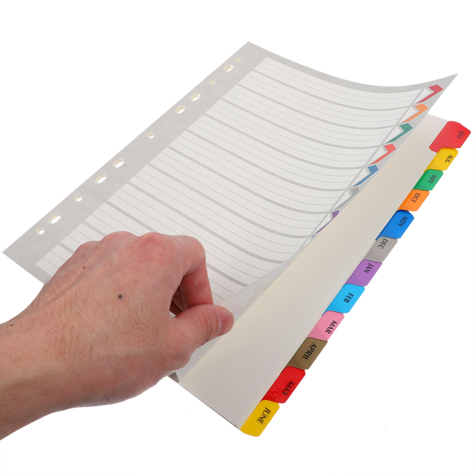 Tab Divider A4 - 12枚入りインデックスバインダーディバイダー、取り外し可能なA4タブ、ノートページセパレーター、レポートや調査用のファイルオーガナイザー