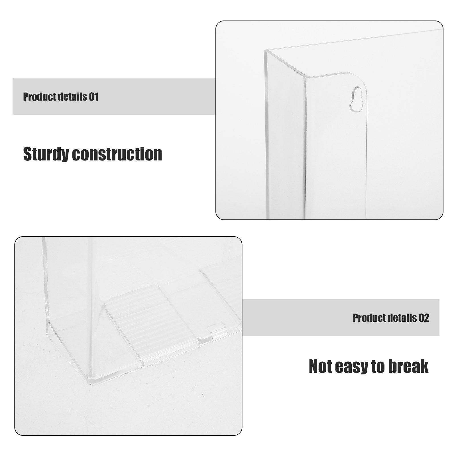 透明アクリル製壁掛けファイルオーガナイザー A4ドキュメント - Magazine Holder Rack のレビューと価格