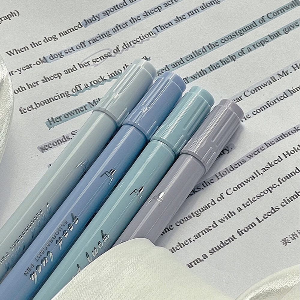 4本セット クリエイティブ デュアルチップ ハイライターペン - Correction Pen Fine のレビューと価格