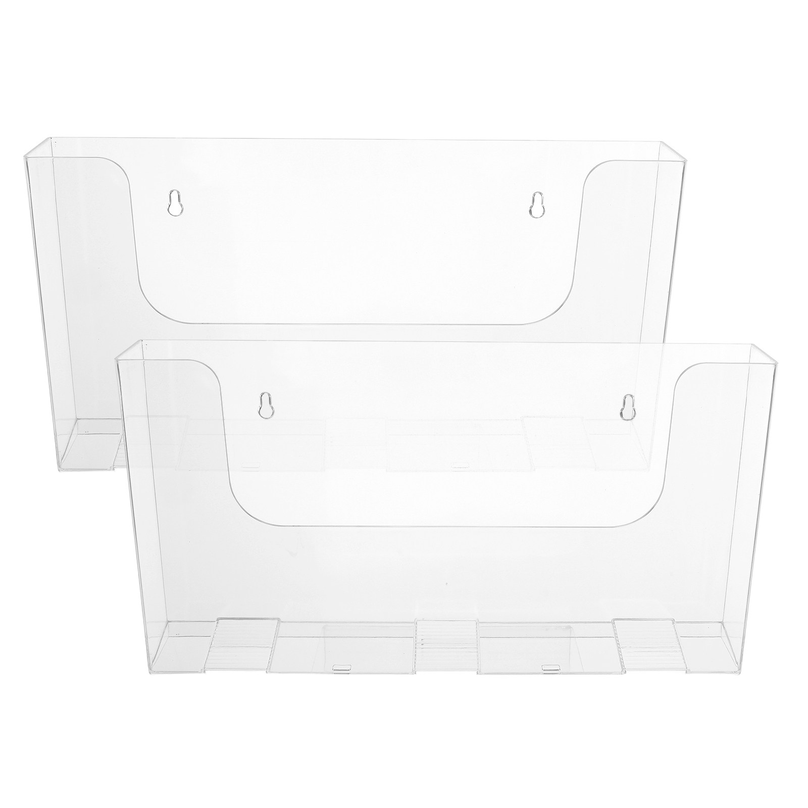 2個セット 壁掛けファイルホルダー アクリル製 透明 壁掛け - Magazine Holder Rack のレビューと価格