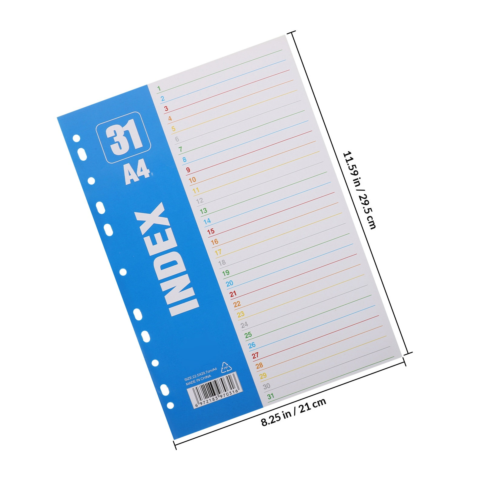 1セット ナンバーインデックスページ A4 11穴タブ付きデ - Tab Divider A4 のレビューと価格
