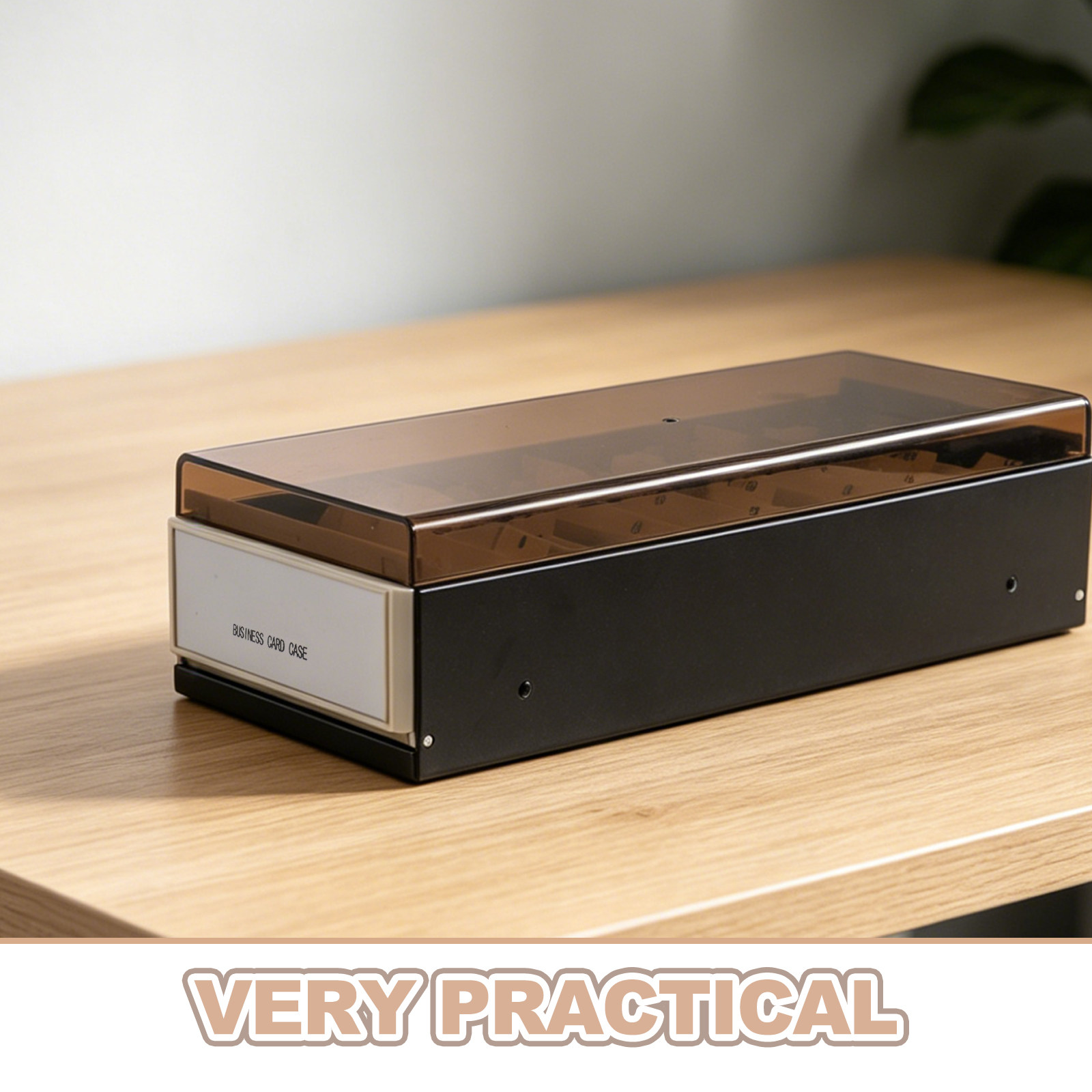 大容量名刺ホルダー収納ボックス ブラック デスクトップオーガ - Card Index Box のレビューと価格