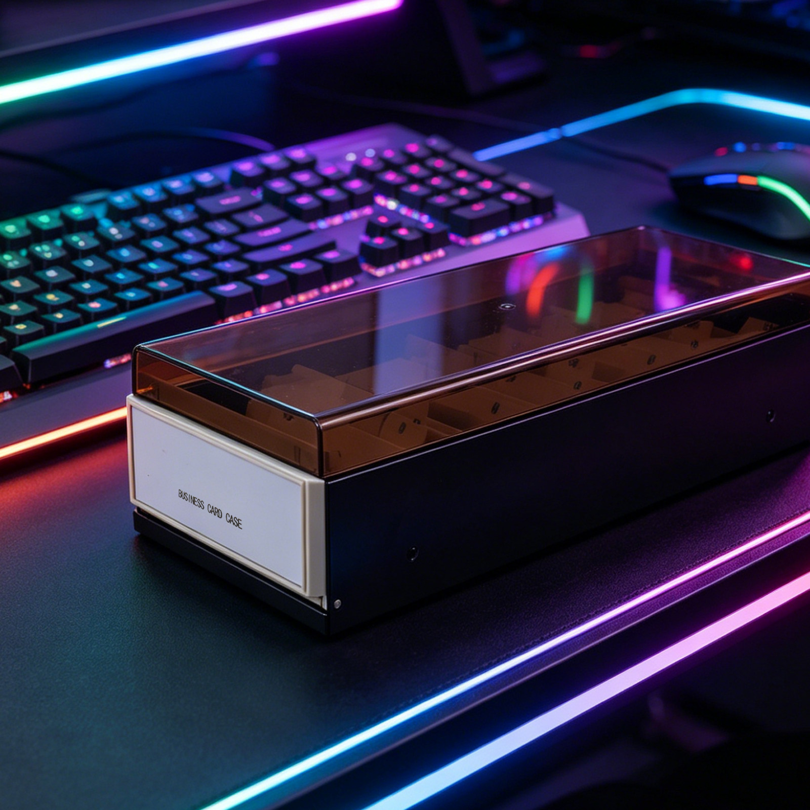 大容量名刺ホルダー収納ボックス ブラック デスクトップオーガ - Card Index Box のレビューと価格