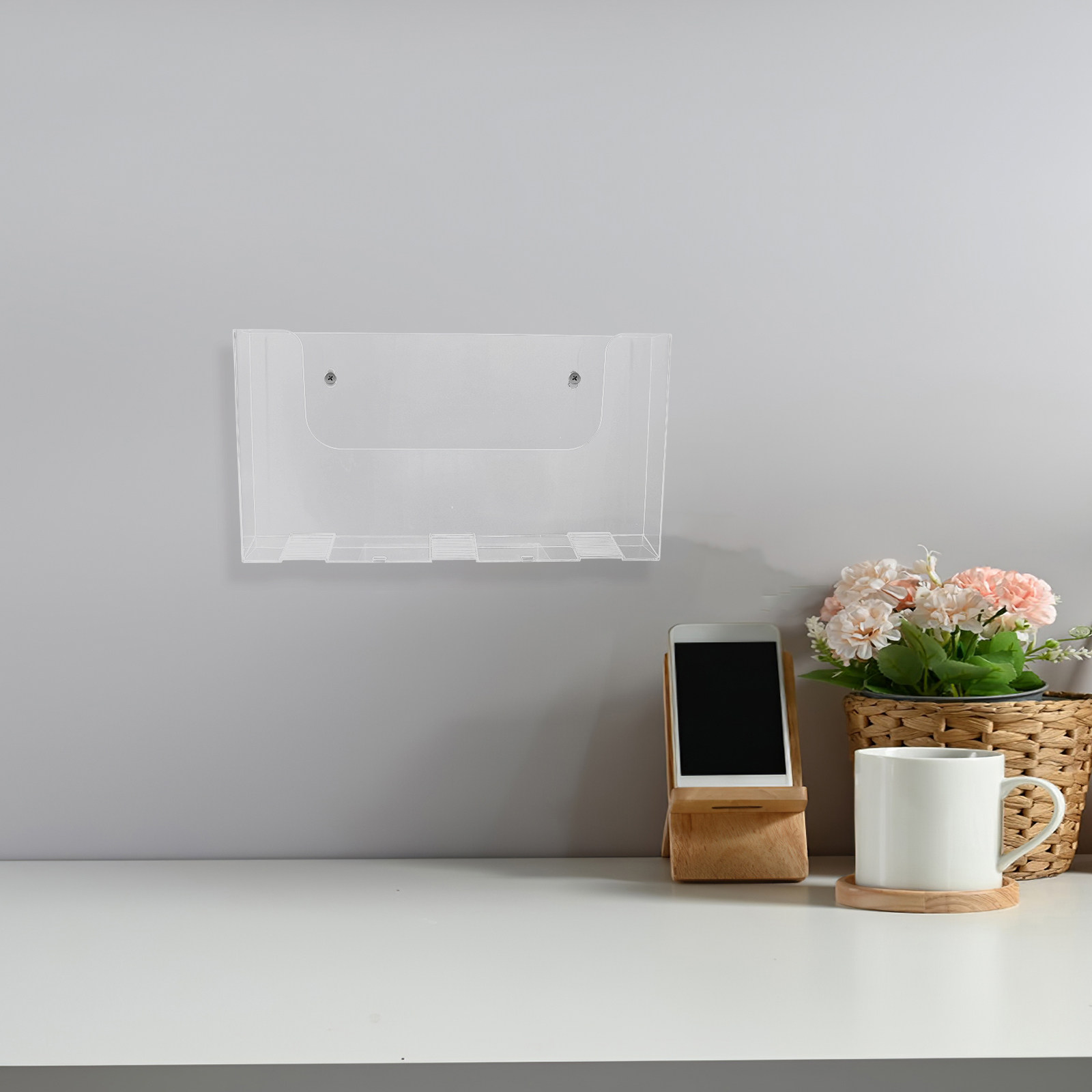 2個セット 壁掛け式マガジンホルダー アクリル製クリアドキュ - Magazine Holder Rack のレビューと価格