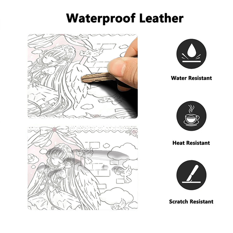 レザーマウスパッド、天使の女の子が描かれたデスクマット、ヴィ - Leather Desk Pad のレビューと価格